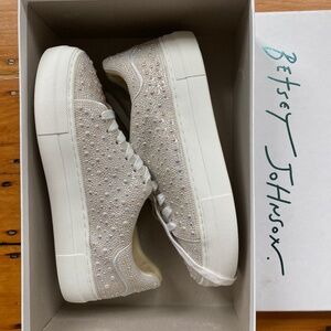 BRAND NEW! Betsey Johnson Pearl Sneakers - Perfect Wedding Accessory!